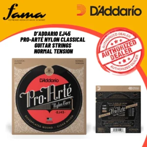 d’addario ej27h nylon classical guitar strings, hard tension