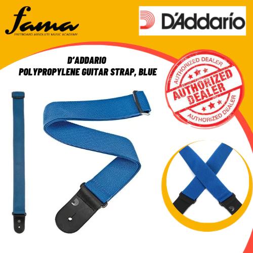 d’addario polypropylene guitar strap, blue
