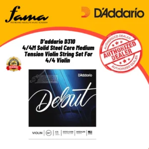 d'addario d310 4/4m solid steel core medium tension violin string set for 4/4 violin