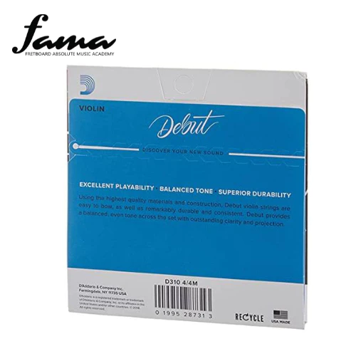 d'addario d310 4/4m solid steel core medium tension violin string set for 4/4 violin