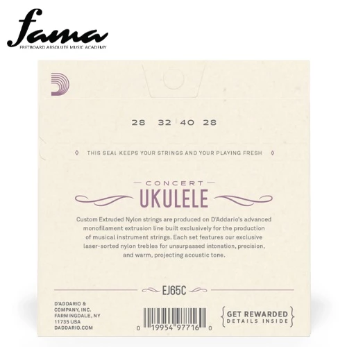 d'addario ej65c pro arté concert ukulele string daddario d addario (ej65 ej 65)