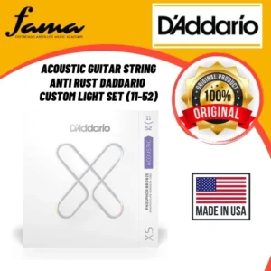 d'addario xsapb1152 acoustic guitar string anti rust daddario custom light set (11 52)