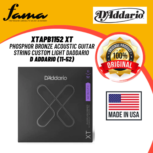 d'addario xtapb1152 xt phosphor bronze acoustic guitar string custom light daddario d addario (11 52)