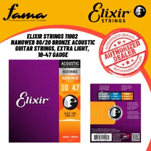 elixir 11077 nanoweb acoustic guitar string 80/20 bronze bright smooth light medium gauge (12 56)