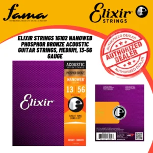 elixir strings 16052 nanoweb phosphor bronze acoustic guitar strings, light, 12 53 gauge