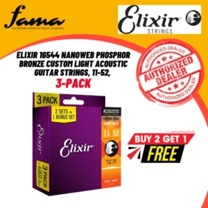 elixir 11077 nanoweb acoustic guitar string 80/20 bronze bright smooth light medium gauge (12 56)