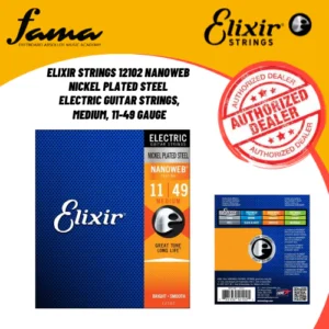 elixir strings 12102 nanoweb nickel plated steel electric guitar strings, medium, 11 49 gauge