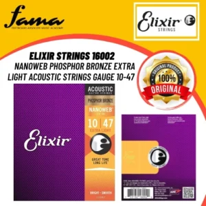 elixir strings 16002 nanoweb phosphor bronze extra light acoustic strings gauge 10 47 (elixir 16002)