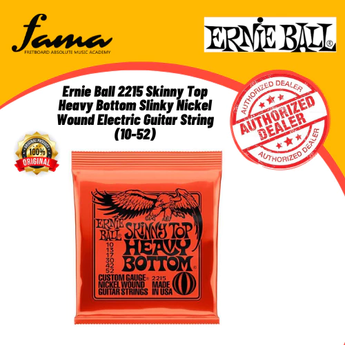 ernie ball 2215 skinny top heavy bottom slinky nickel wound electric guitar string (10 52)