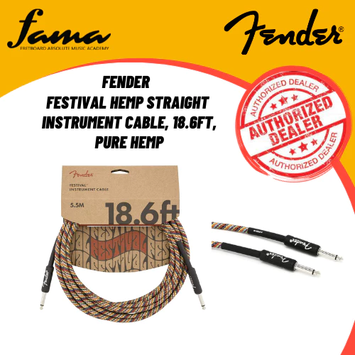 fender guitar festival rainbow hemp 18.6 amp instrument cable