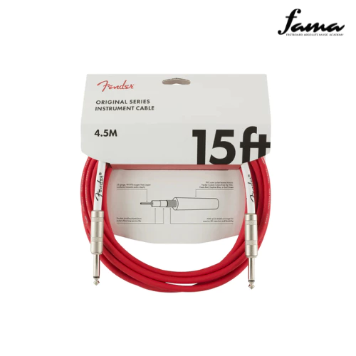 fender original series instrument cable, 15ft, fiesta red 2