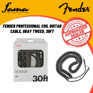 fender professional coil guitar cable, gray tweed, 30ft