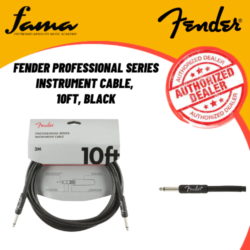 fender professional series instrument cable, 10ft, black