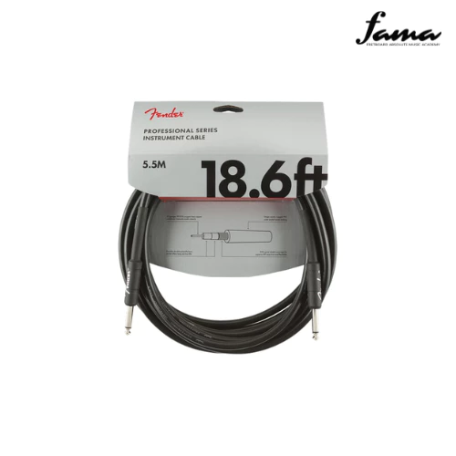 fender professional series instrument cable, 18.6ft, black 2