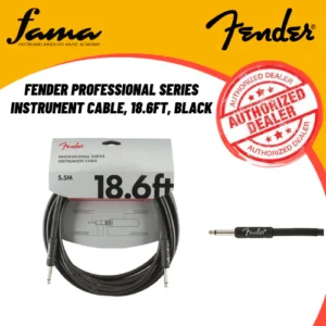 fender professional series instrument cable, 18.6ft, black