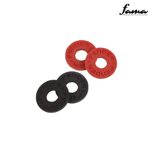 fender strap blocks 4 pack, 2 black / 2 red guitar bass electric acoustic