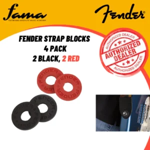 fender strap blocks 4 pack, 2 black / 2 red guitar bass electric acoustic