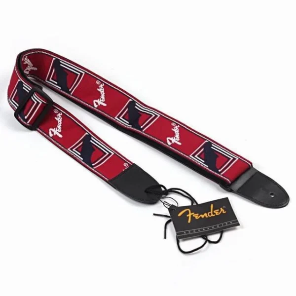 high quality adjustable fender guitar, bass, electric guitar, ukulele strap red