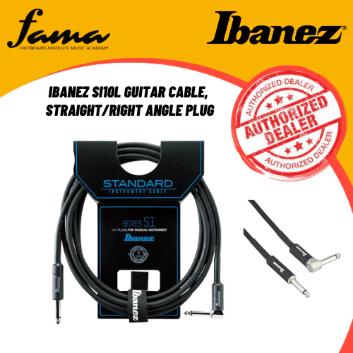 ibanez si10l guitar cable, straight right angle plug