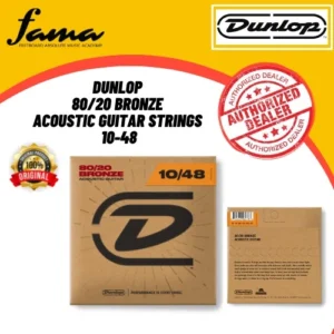 jim dunlop dab1048 acoustic guitar strings set, brass extra light (dab 010 048)