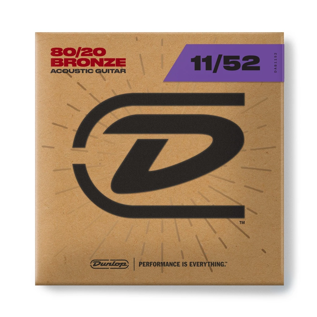 jim dunlop dab1048 acoustic guitar strings set, brass extra light (dab 010 048)