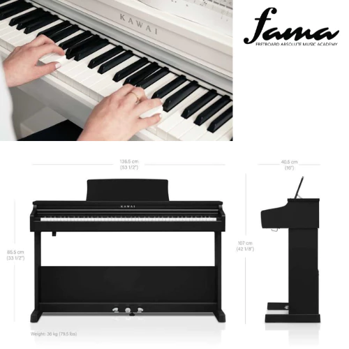 kawai cx102 88 key digital piano embossed black, white 2