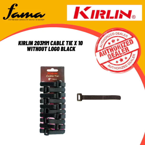 kirlin 203mm cable tie x 10 without logo black