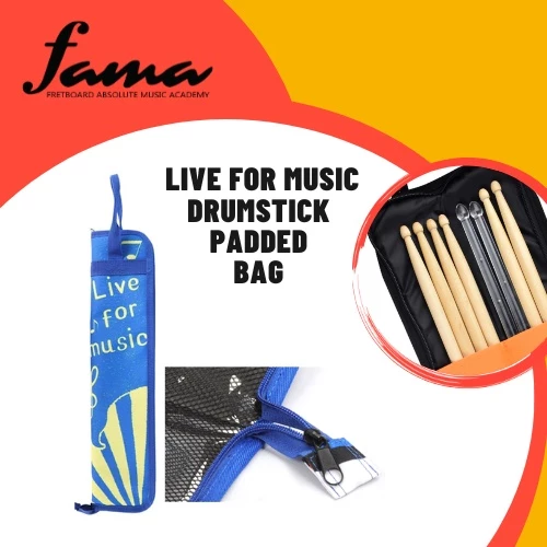 army green drumstick padded bag holder for 4 pairs drumstick