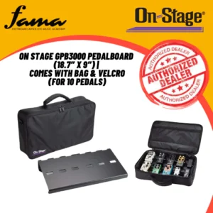 on stage gpb3000 pedalboard (18.7″ x 9″) | comes with bag & velcro (for 10 pedals)