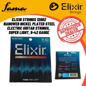 elixir strings 12002 nanoweb nickel plated steel electric guitar strings, super light, 9 42 gauge