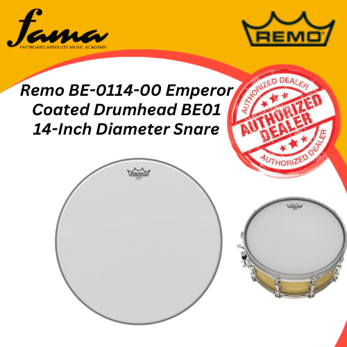 remo be 0114 00 emperor coated drumhead be01, 14 inch diameter snare drum skin kulit drum