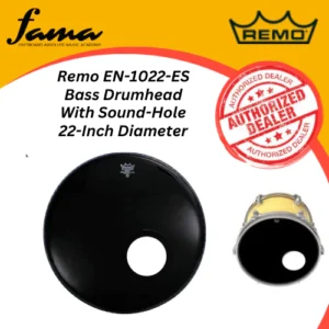 remo en 1022 es bass drumhead with sound hole, 22 inch diameter drum skin kulit drum