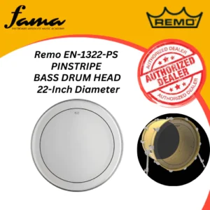 remo en 1322 ps pinstripe bass drum head, 22 inch diameter drum skin kulit drum