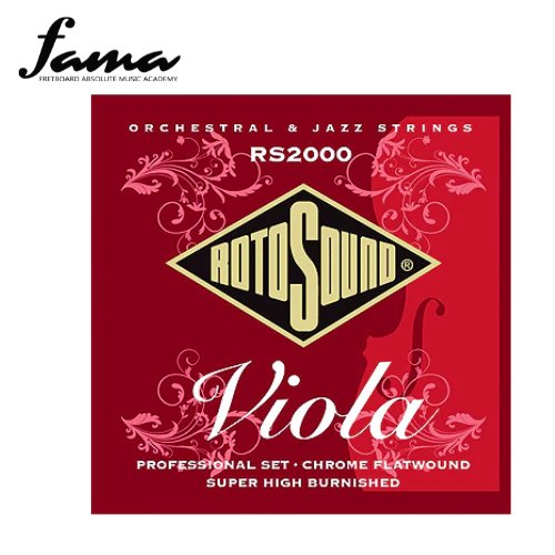 rotosound rs2000 viola strings professional set super high burnished (chrome flatwound) 2