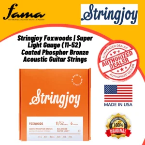 stringjoy foxwoods | light gauge (12 54) coated phosphor bronze acoustic guitar strings
