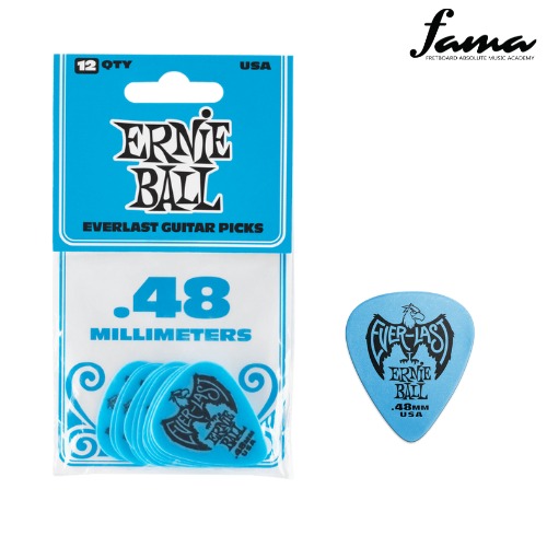 ernie ball .48 mm blue everlast picks 12 pack pick electric guitar