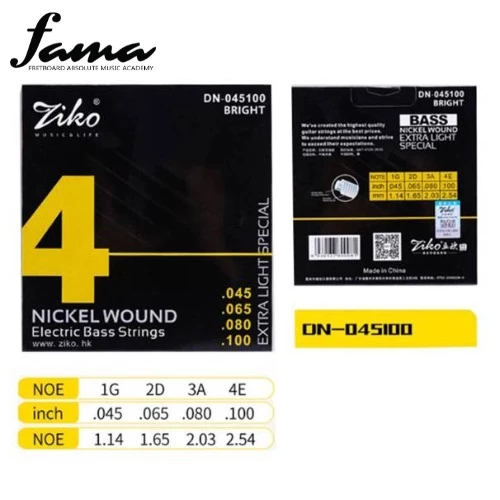 ziko dn 045 string electric bass guitar string nickel wound extra light dn 045100 (45 100) 2