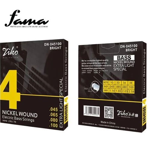 ziko dn 045 string electric bass guitar string nickel wound extra light dn 045100 (45 100) 3