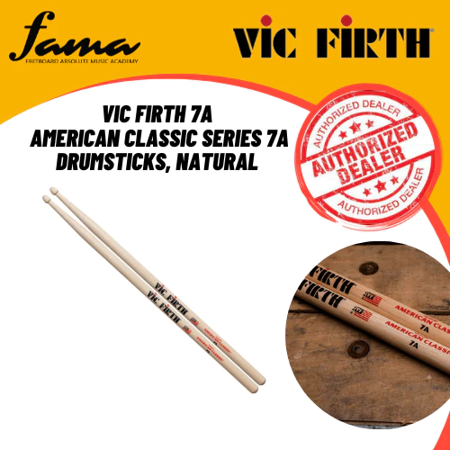 vic firth 5b american classic series 5b drumsticks, natural
