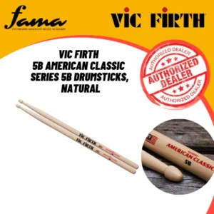 vic firth 5b american classic series 5b drumsticks, natural