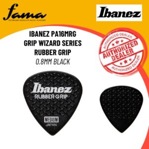 ibanez pa16mrg grip wizard series rubber grip 0.8mm black guitar pick