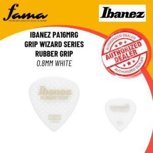 ibanez pa16mrg grip wizard series rubber grip 0.8mm white guitar pick