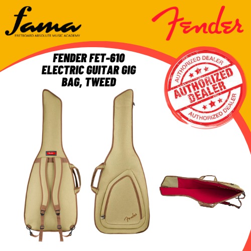 fender fet 610 electric guitar gig bag, tweed fender fet 610 electric guitar gig bag, tweed