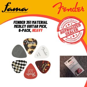 fender 351 material medley guitar pick, 6 pack, heavy