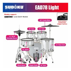 sudoku ead78 light hybrid electronic digital drum lucas gen3+ module
