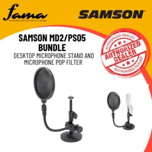 samson md2/ps05 bundle desktop microphone stand and microphone pop filter