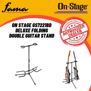 on stage gs7221bd deluxe folding double guitar stand