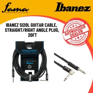 Ibanez SI20L Guitar Cable, Straight/Right Angle Plug, 20ft