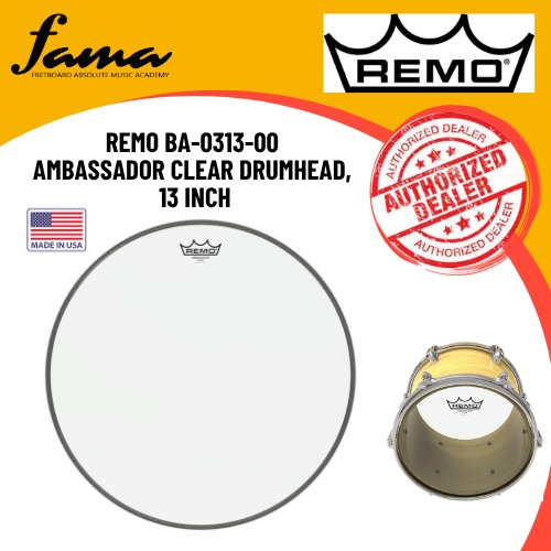 remo ba 0313 00 ambassador clear drumhead, 13 inch remo ba 0313 00 ambassador clear drumhead, 13 inch