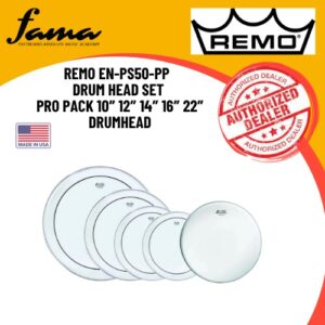 remo en ps50 pp drum head set pro pack 10″ 12″ 14″ 16″ 22″ drumhead